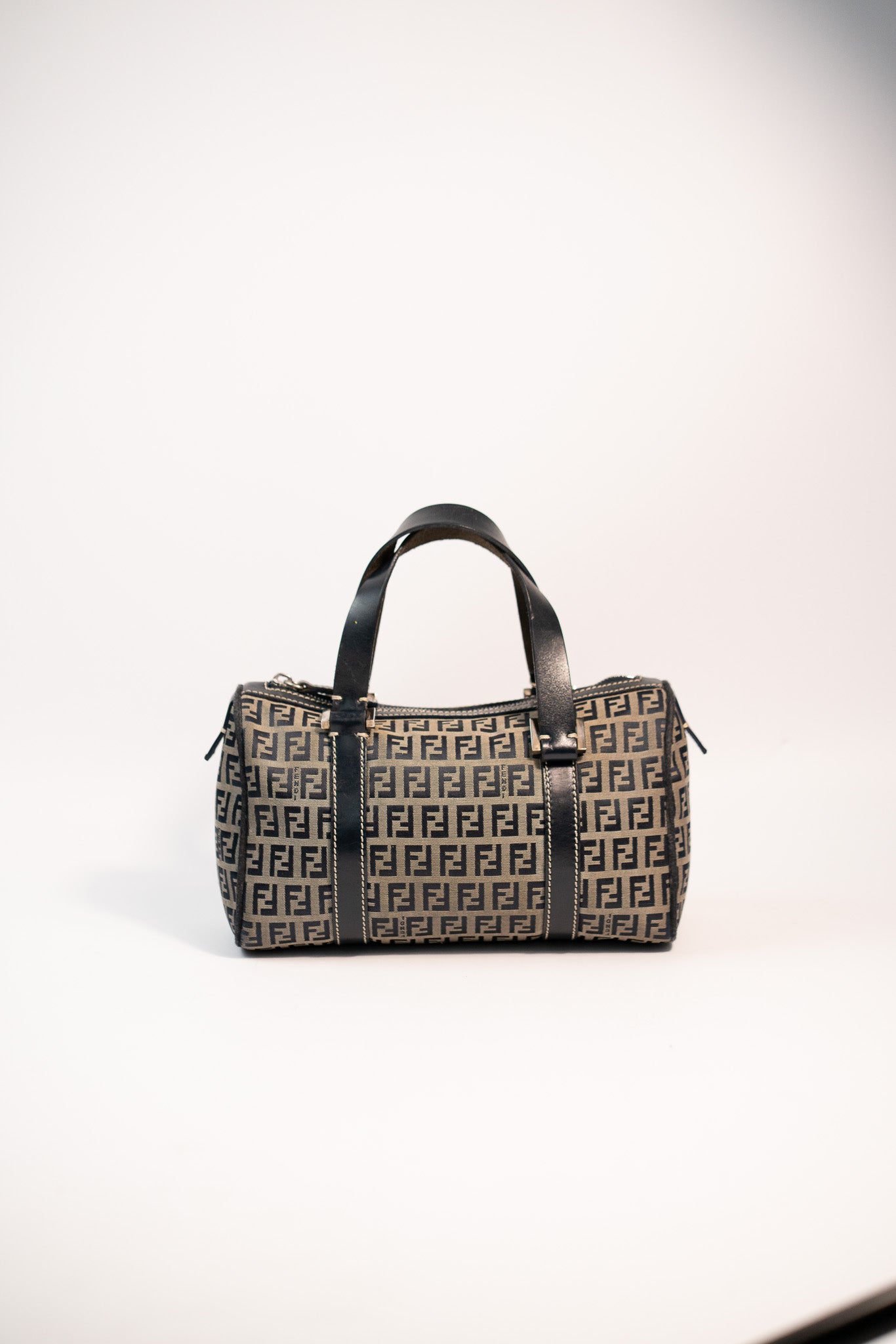 Fendi Zucchino Mini Boston Bag