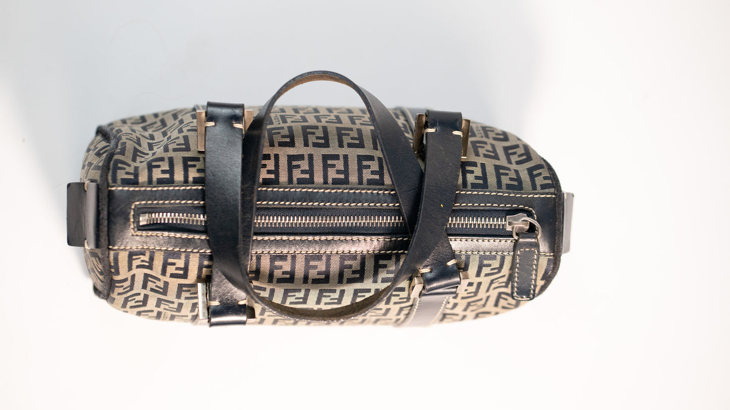 Fendi Zucchino Mini Boston Bag