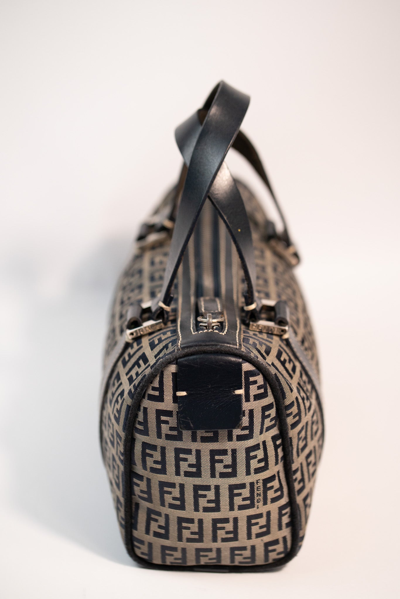 Fendi Zucchino Mini Boston Bag