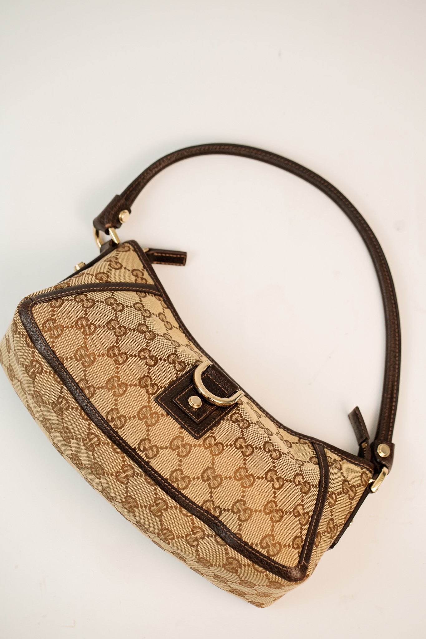 Gucci D-Ring Monogram Canvas Bag