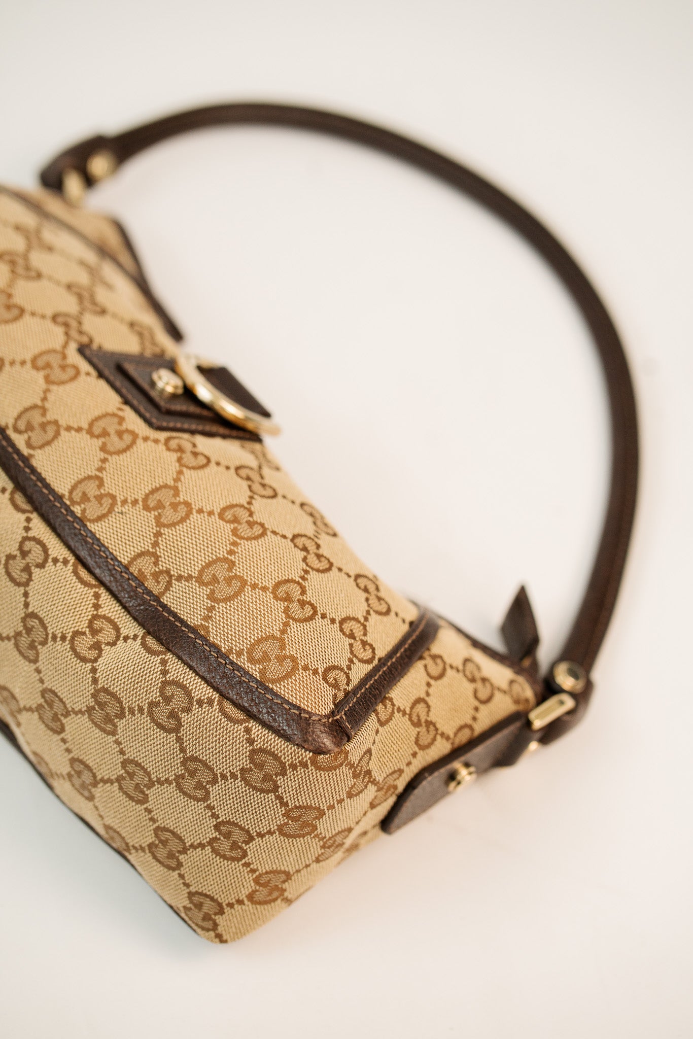 Gucci D-Ring Monogram Canvas Bag