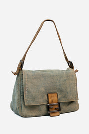 Fendi Denim Snakeskin Mama Baguette