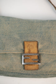 Fendi Denim Snakeskin Mama Baguette