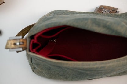 Fendi Denim Snakeskin Mama Baguette