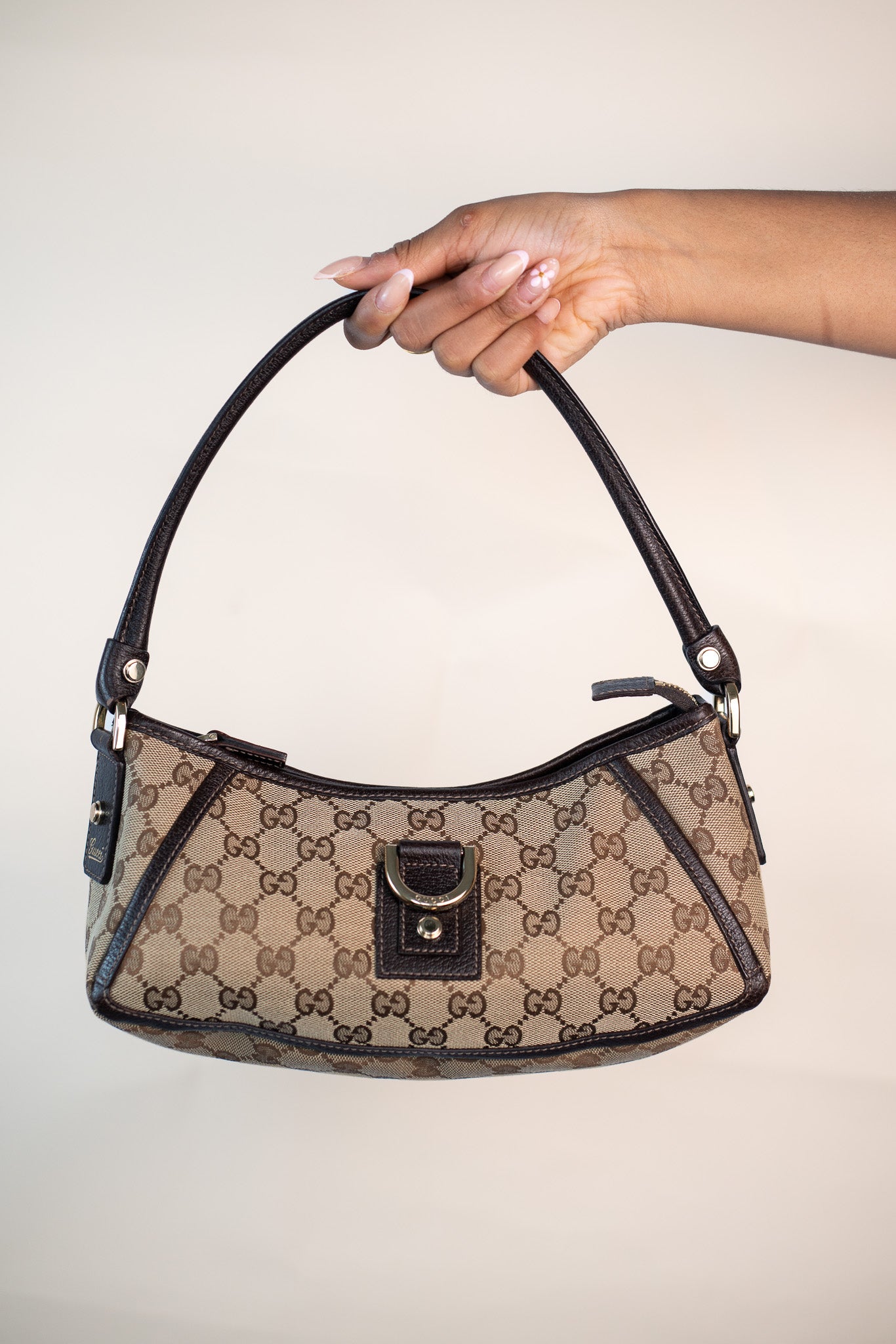 Gucci D-Ring Monogram Canvas Bag