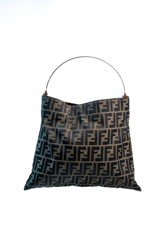 Fendi Zucca Canvas Shoulder Bag