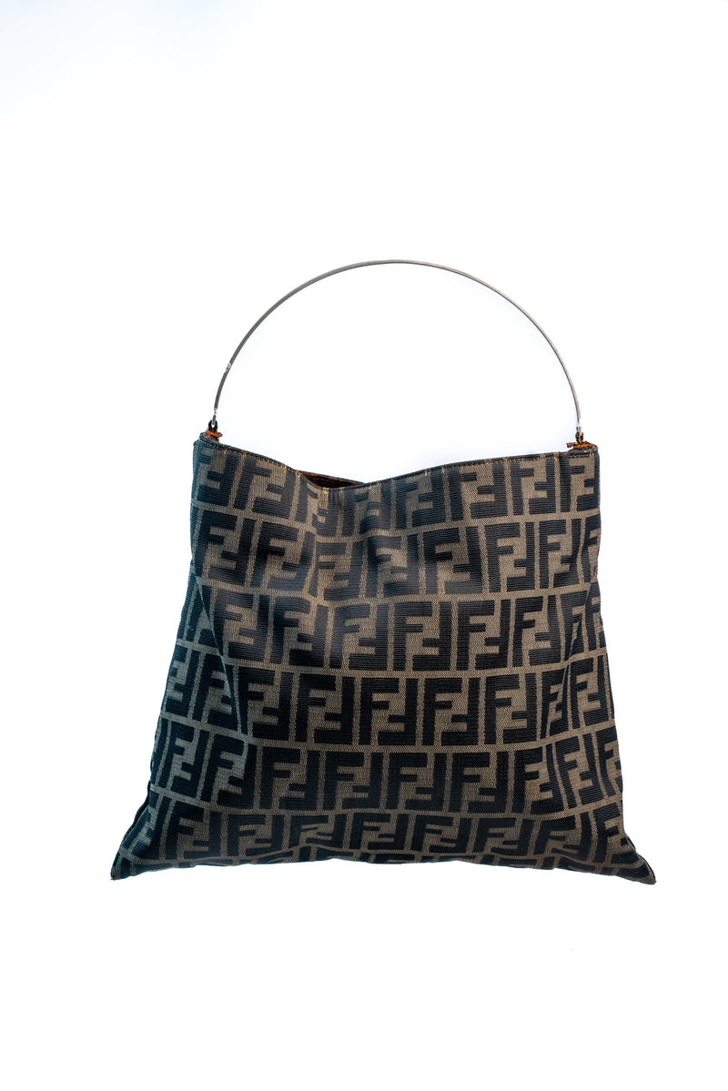 Fendi Zucca Canvas Shoulder Bag