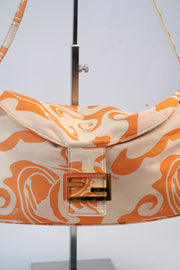 Fendi Silk Baguette Handbag