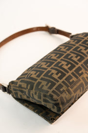Fendi Zucca Shoulder Bag Metal Trim