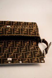 Fendi Zucca Shoulder Bag Metal Trim