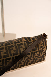 Fendi Zucca Shoulder Bag Metal Trim