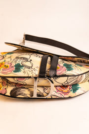 Dior Saddle Bag Galliano Flowers Paris Print