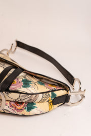 Dior Saddle Bag Galliano Flowers Paris Print