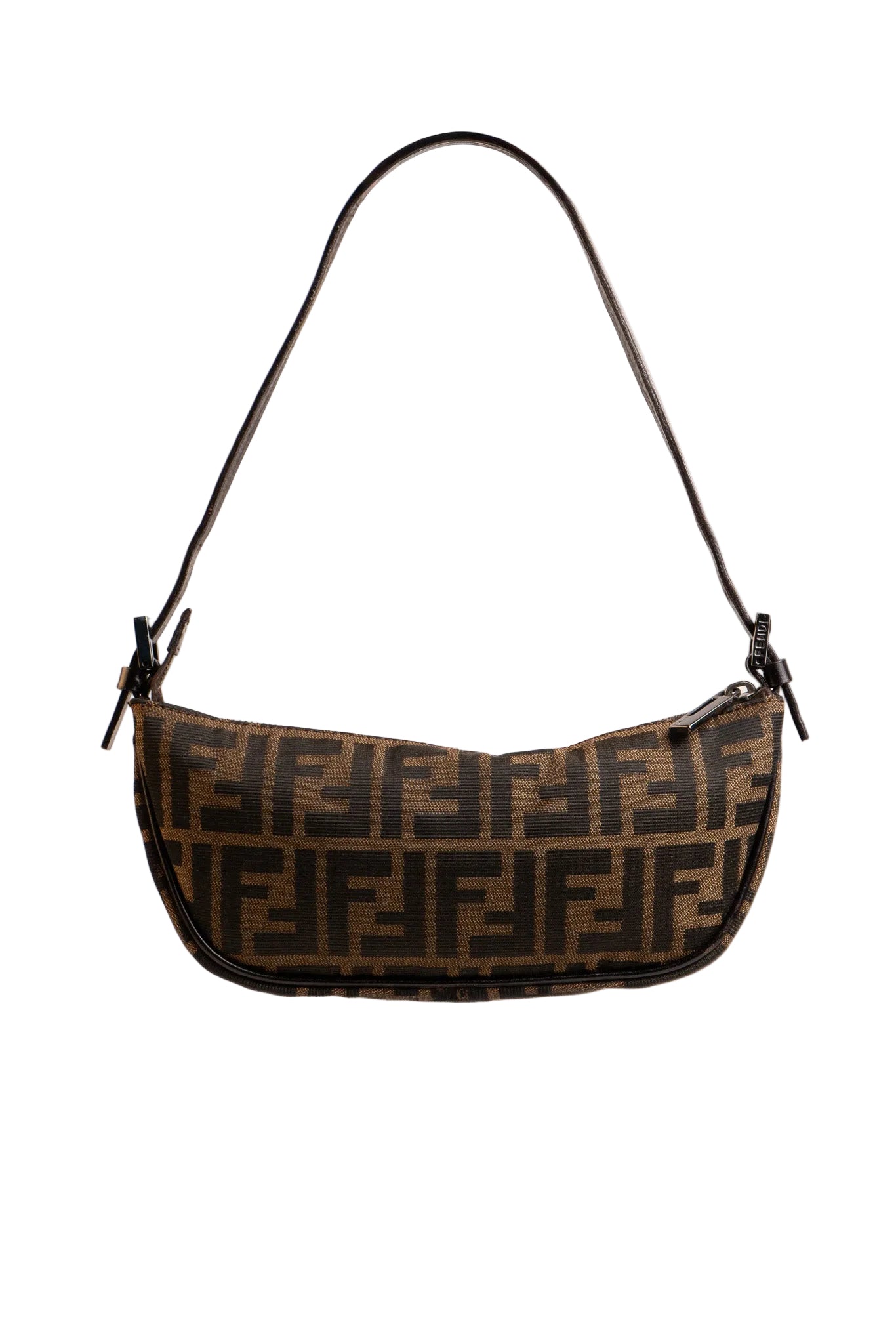 Fendi Zucca Half Moon Shoulder Bag