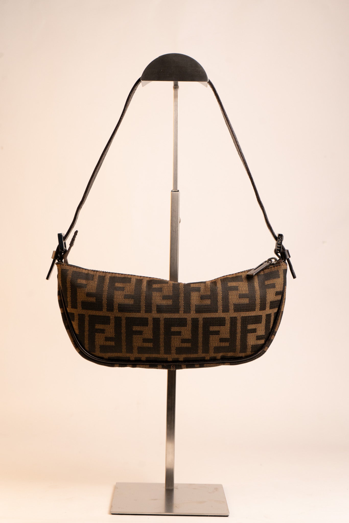 Fendi Zucca Half Moon Shoulder Bag