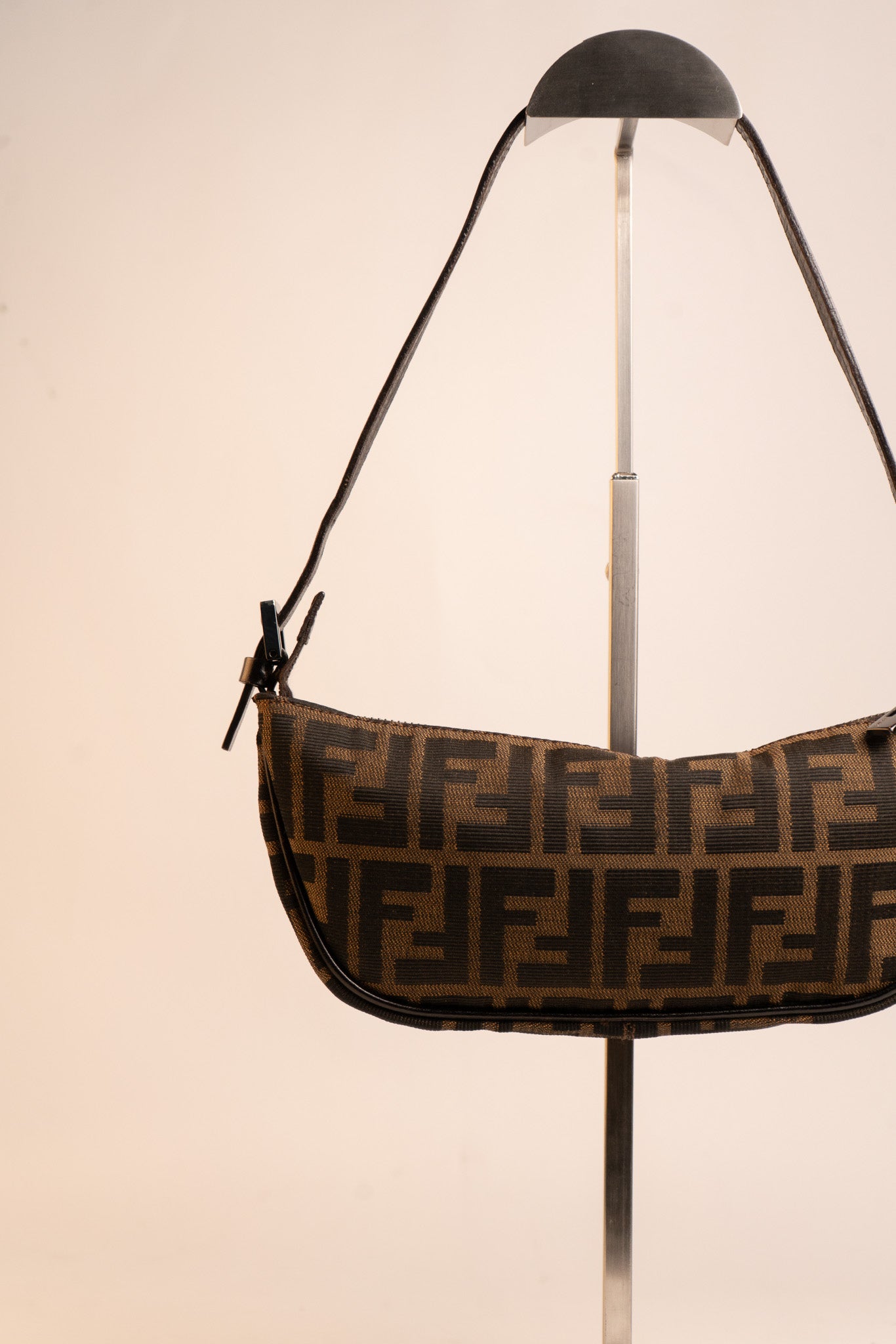 Fendi Zucca Half Moon Shoulder Bag