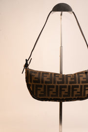 Fendi Zucca Half Moon Shoulder Bag