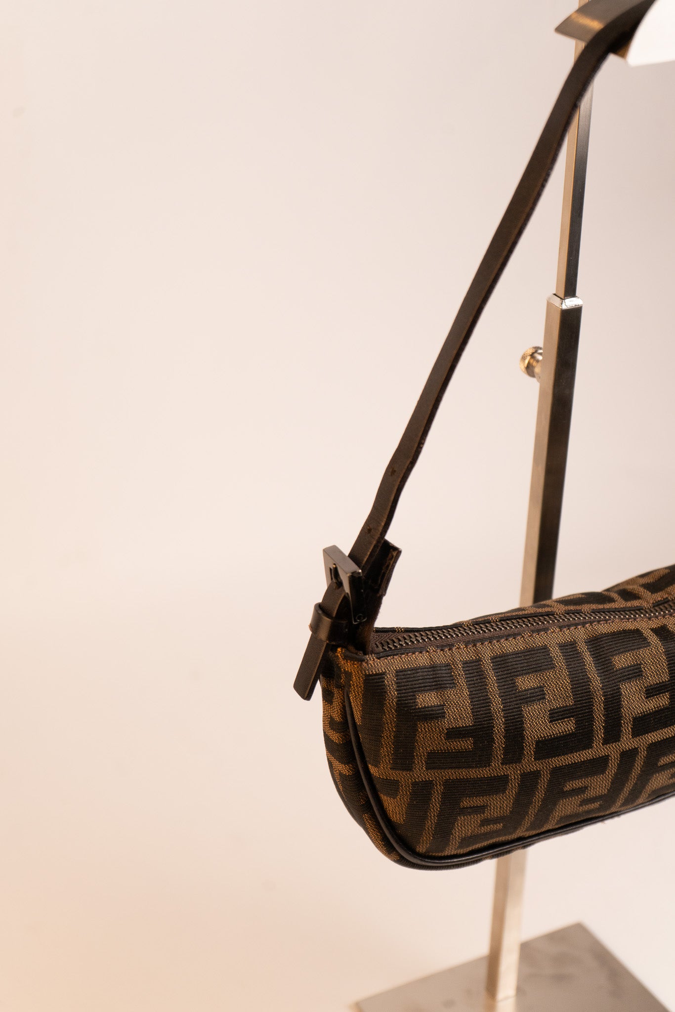Fendi Zucca Half Moon Shoulder Bag