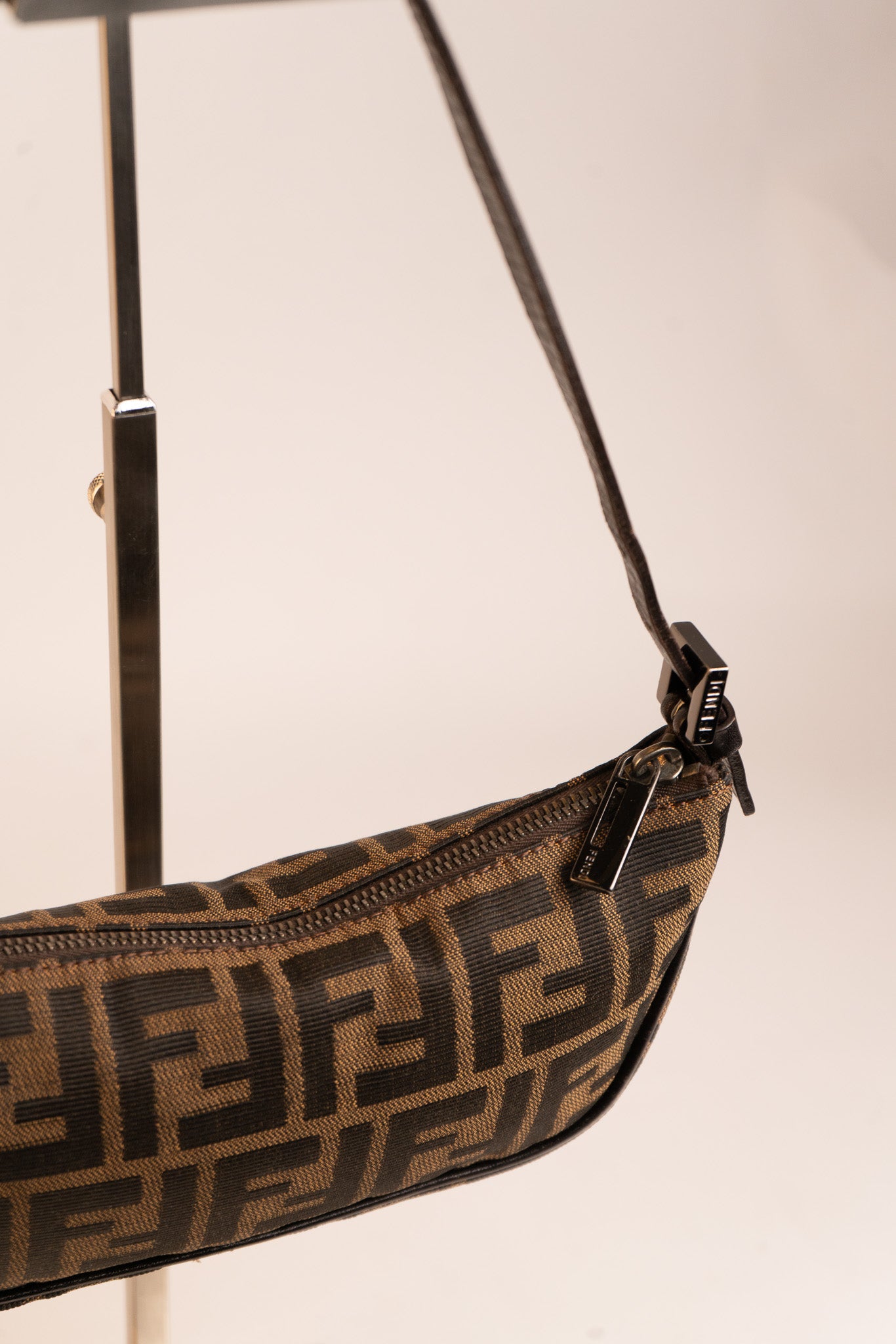 Fendi Zucca Half Moon Shoulder Bag