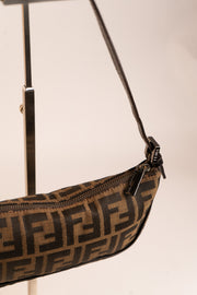 Fendi Zucca Half Moon Shoulder Bag