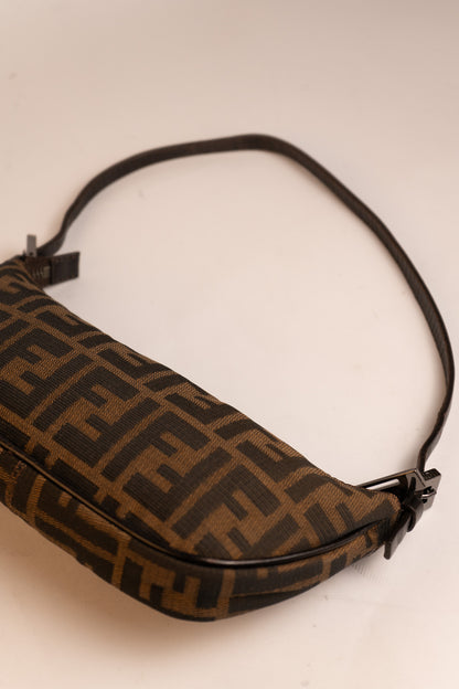 Fendi Zucca Half Moon Shoulder Bag