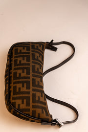Fendi Zucca Half Moon Shoulder Bag