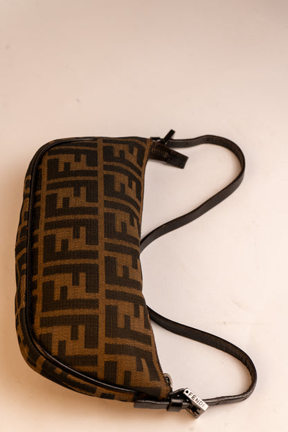Fendi Zucca Half Moon Shoulder Bag