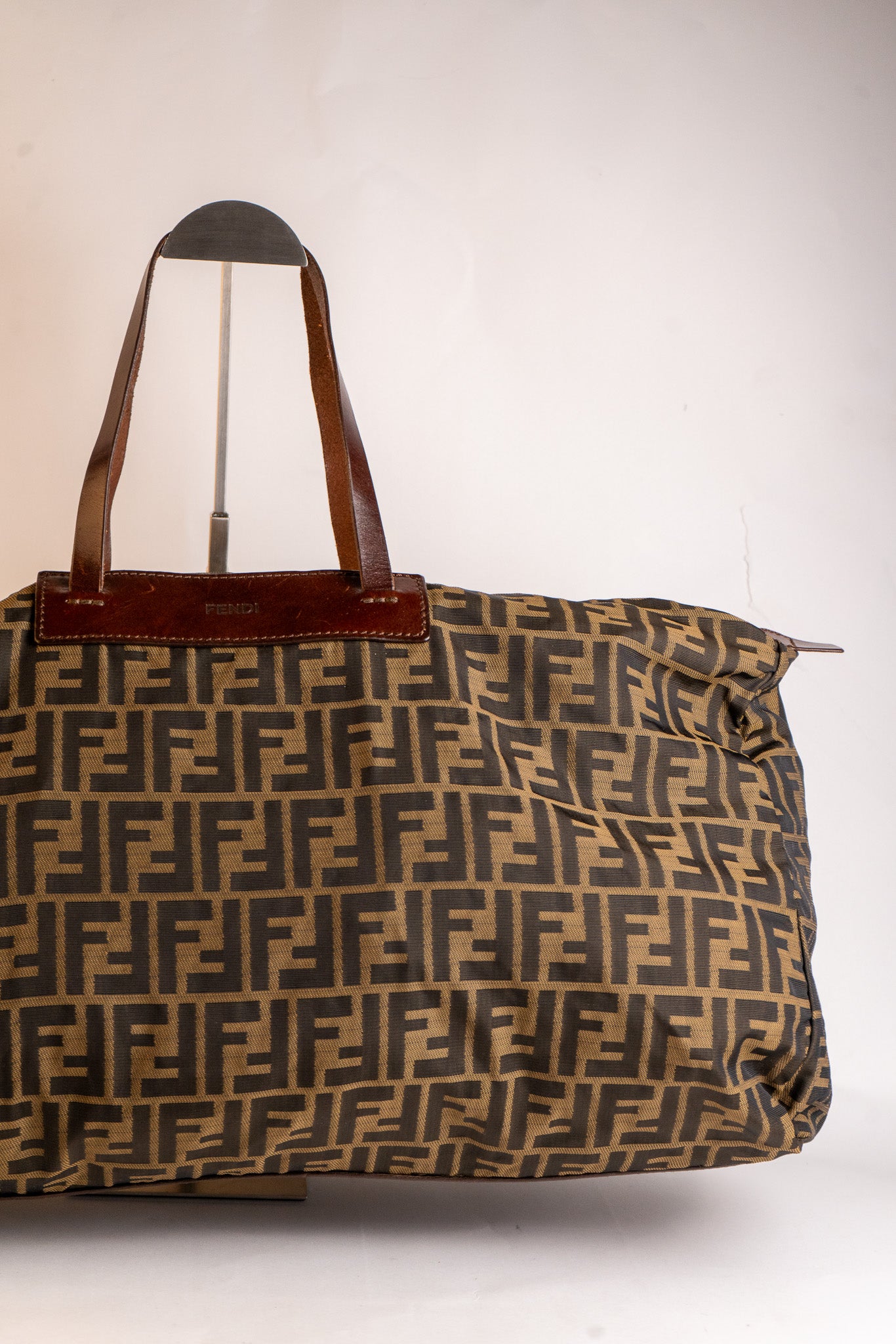 Fendi Zucca Canvas Boston Travel Bag