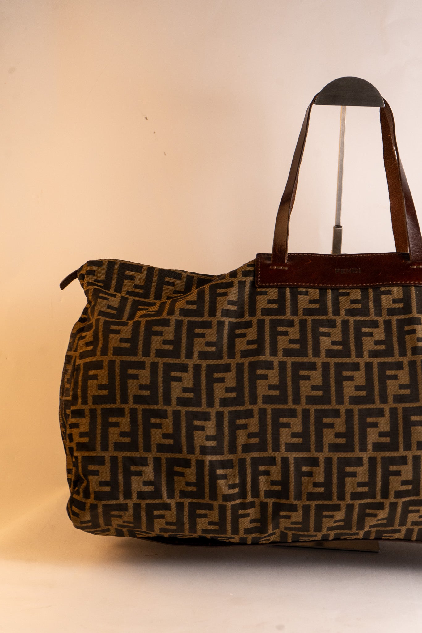 Fendi Zucca Canvas Boston Travel Bag