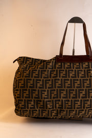 Fendi Zucca Canvas Boston Travel Bag