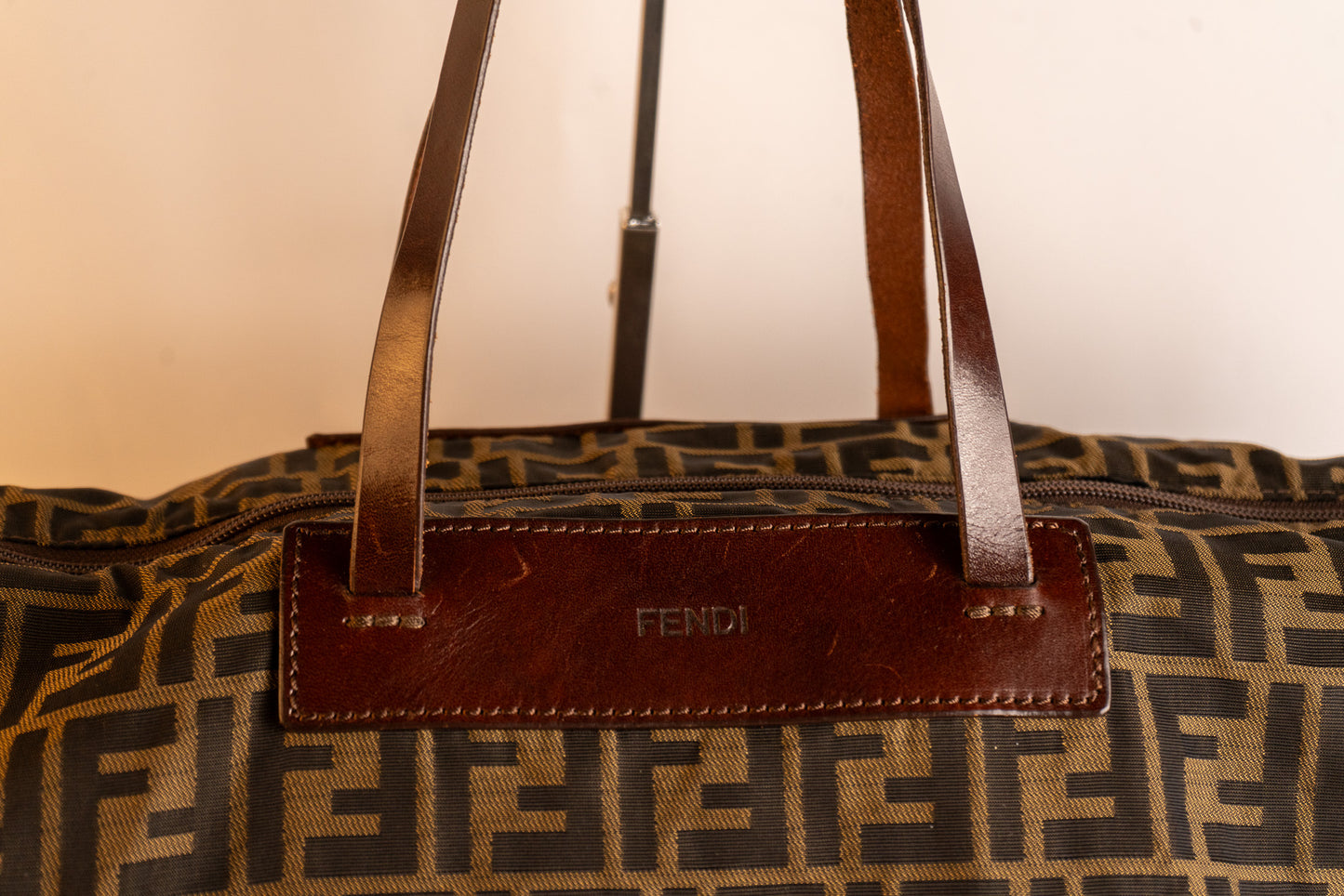 Fendi Zucca Canvas Boston Travel Bag