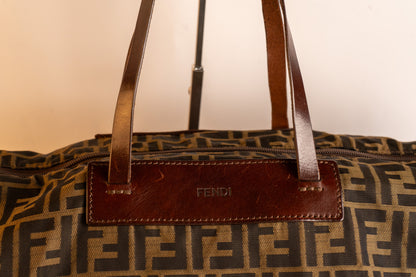 Fendi Zucca Canvas Boston Travel Bag