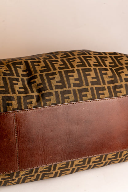 Fendi Zucca Canvas Boston Travel Bag