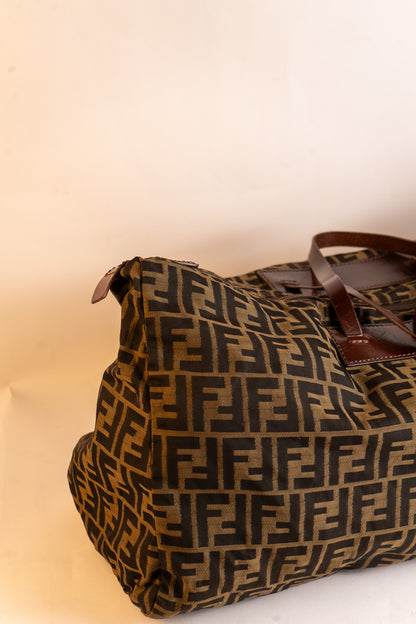 Fendi Zucca Canvas Boston Travel Bag