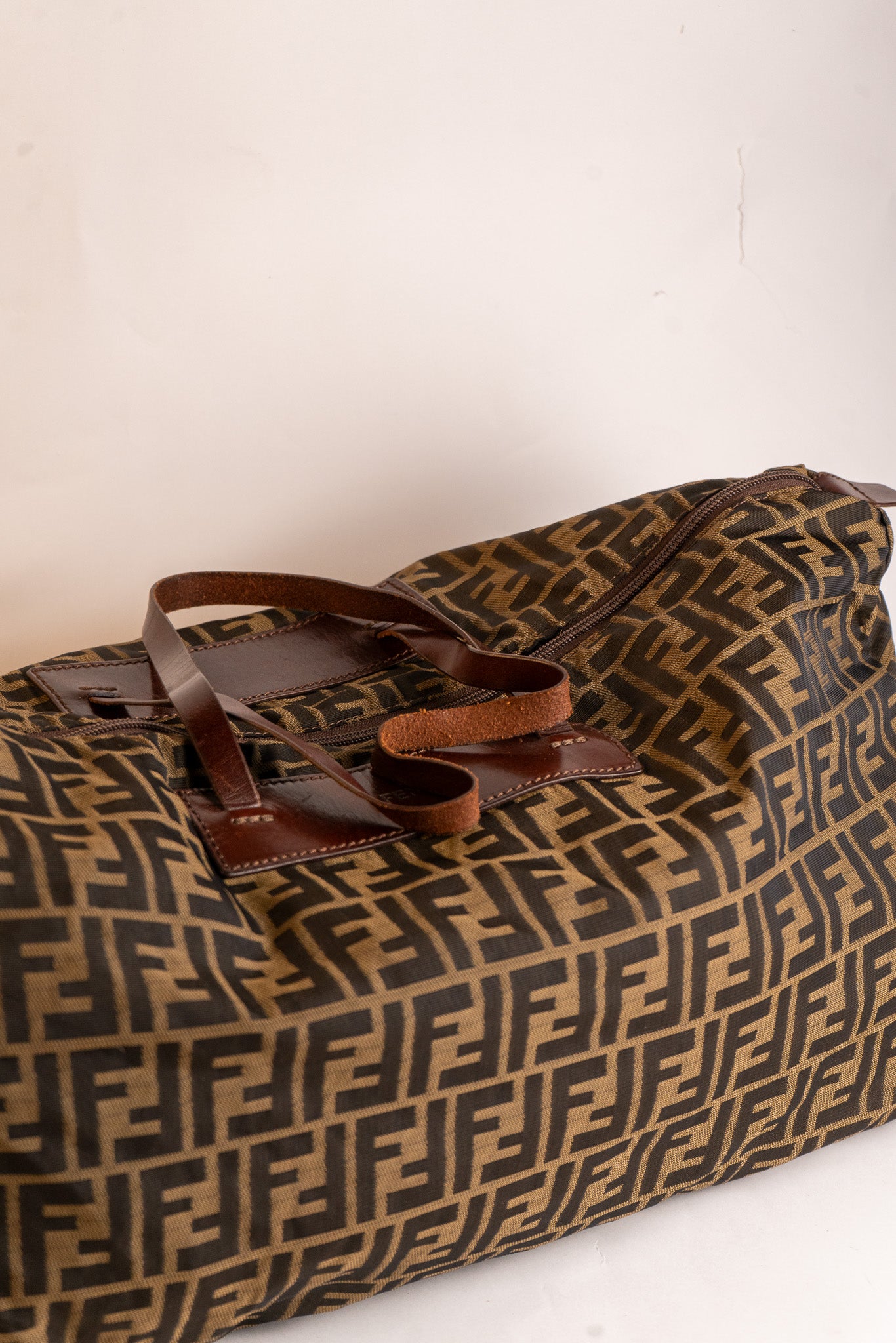 Fendi Zucca Canvas Boston Travel Bag