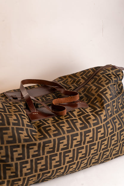 Fendi Zucca Canvas Boston Travel Bag