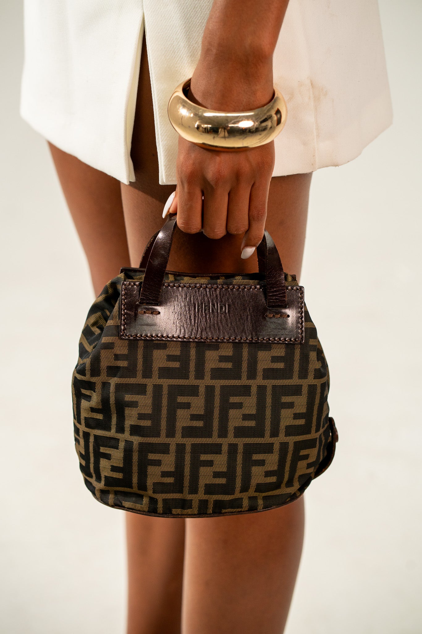 Fendi Zucca Canvas Handbag