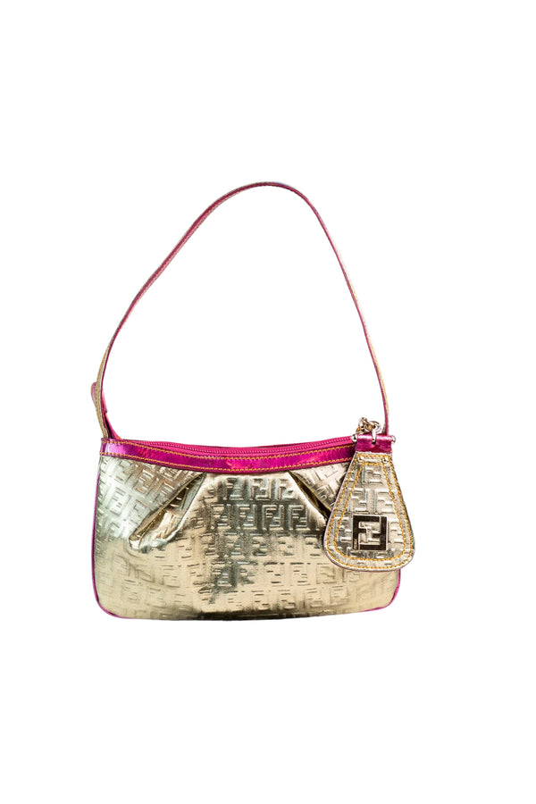 Fendi Zucchino Hand Bag Gold