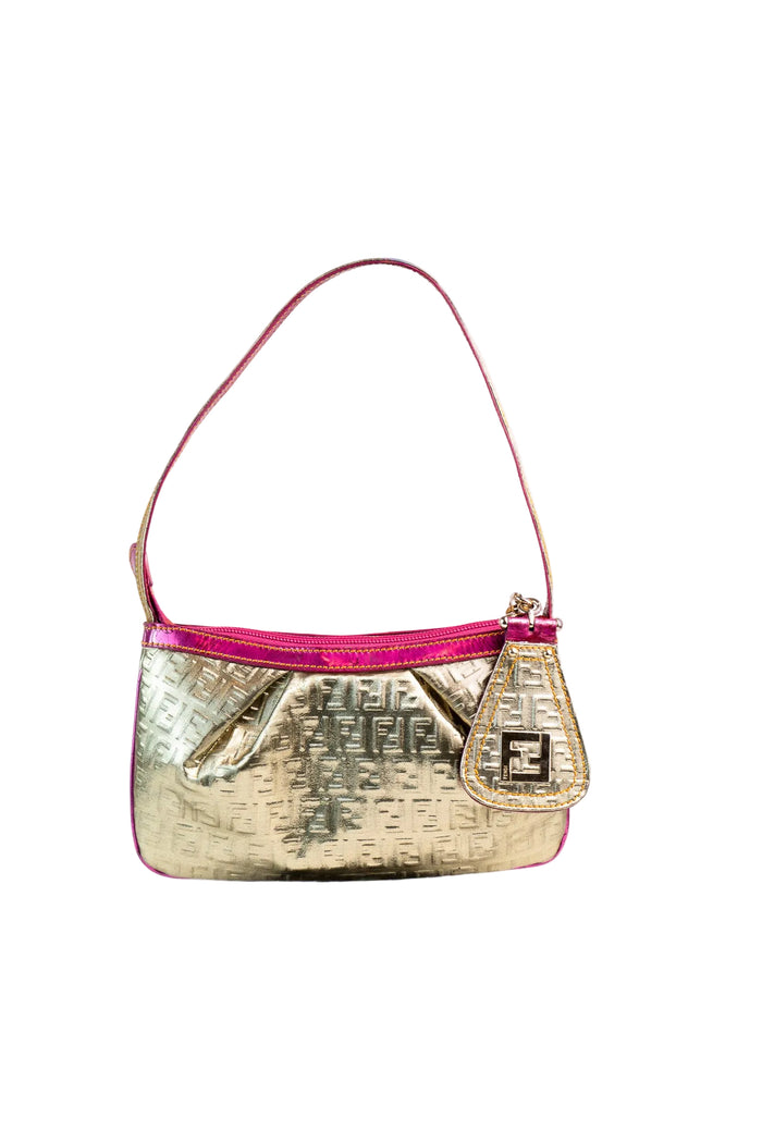 Fendi Zucchino Hand Bag Gold