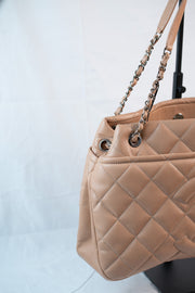 Chanel Beige Caviar CC Shoulder Bag