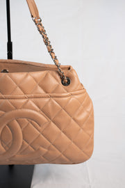 Chanel Beige Caviar CC Shoulder Bag