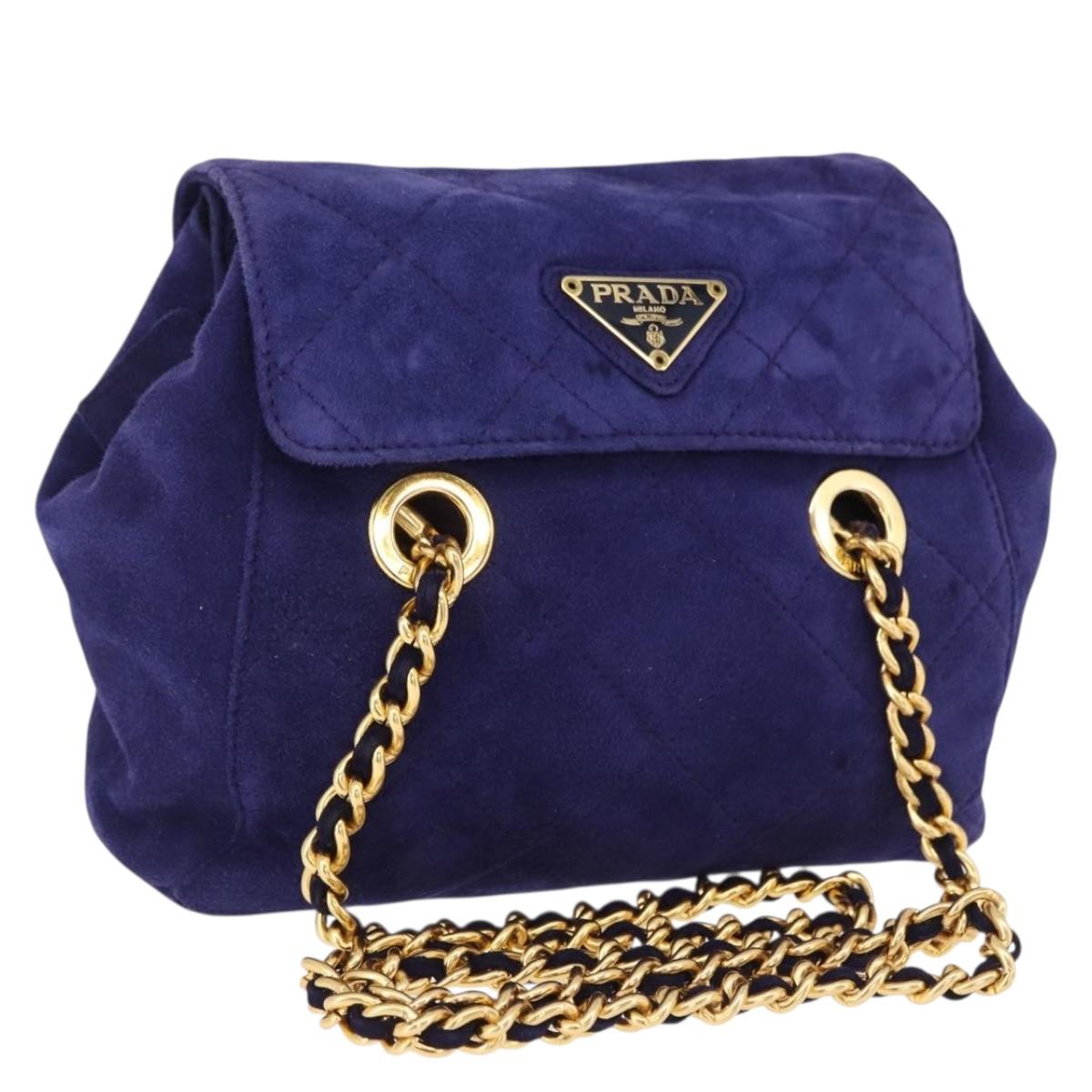 Prada Quilted Suede Chain Bag