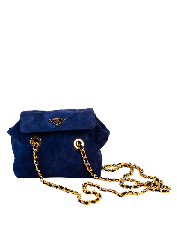 Prada Quilted Suede Chain Bag